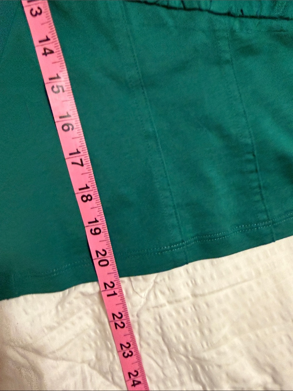 LOFT Teal Corset Hem Tee Knit Top - Sz Large - Picture 6 of 10